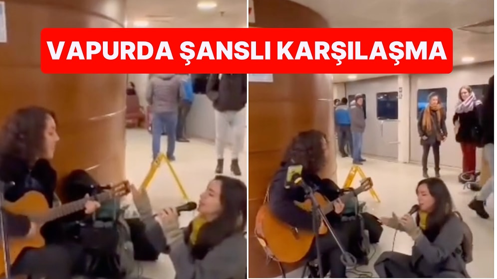Öykü Gürman'ın Kadıköy Vapurunda Şarkı Söyleyen Sokak Müzisyenine Eşlik Ettiği Anlar Dinleyenleri Mest Etti