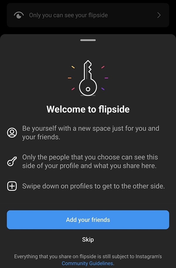 Buna rağmen bazı kullanıcılar daha özel bir deneyim için yan hesaplar açmayı tercih ediyorlardı ancak Instagram şimdi "Flipside" adında yeni bir özellikle bu sorunu çözmeye çalışıyor.