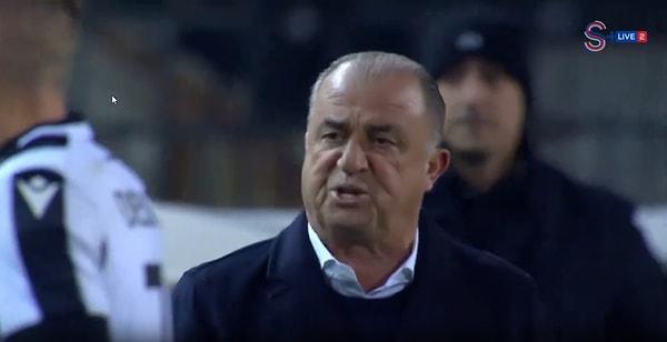 Panathinaikos Teknik Direktörü Fatih Terim, 2-1'lik mağlubiyetin ardından ise PAOK Teknik Direktörü Razvan Lucescu'ya küfretti. Terim o anlarda, "A..na koyduğumun p.çi" diyor.
