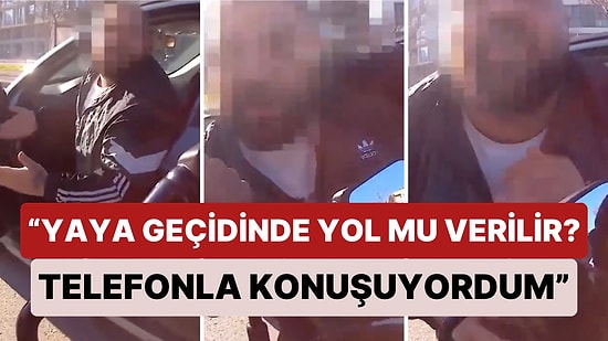 Bir Sürücü Yaya Geçidinde Yayalara Yol Verdiği İçin Motorcuyla Kavga Etti: "Yaya Geçidinde Yol mu Verilir"