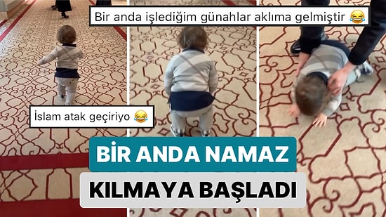 Yürürken Gördüğü Halıları Seccadeye Benzetince Bir Anda Namaz Kılmaya Başlayan Miniğin Gülümseten Anları