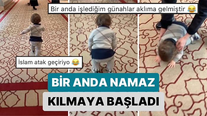 Yürürken Gördüğü Halıları Seccadeye Benzetince Bir Anda Namaz Kılmaya Başlayan Miniğin Gülümseten Anları