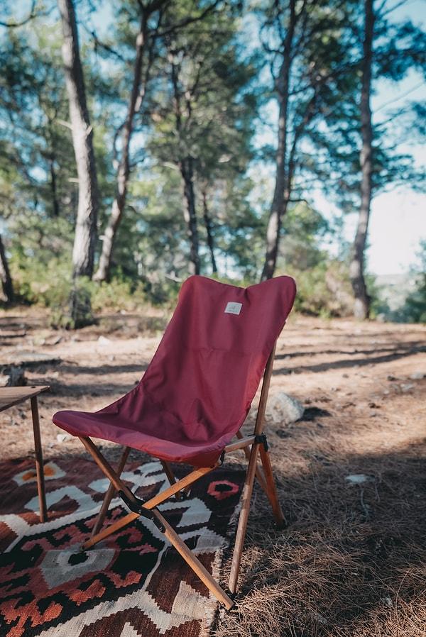 Kamp tatiliniz için Ahşap Katlanır Sandalye