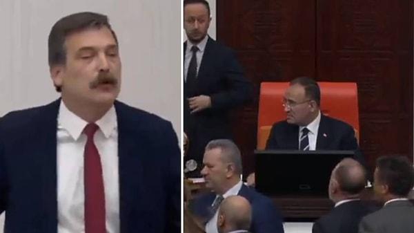 Kararın okunması öncesi söz alan Türkiye İşçi Partisi Genel Başkanı Erkan Baş, Meclis Başkanvekili Bekir Bozdağ'a çok ağır ifadelerle yüklendi.