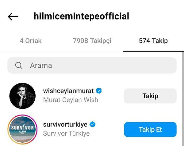 Survivor'ın adını bile anmayan Hilmi Cem, Instagram hesabından Survivor'ı takibe aldı!