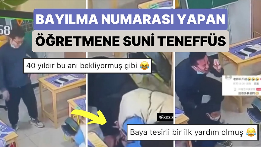 Bayılma Numarası Yapan Öğretmenine Hiç Düşünmeden Suni Teneffüs Yapan Miniğin Güldüren Anları