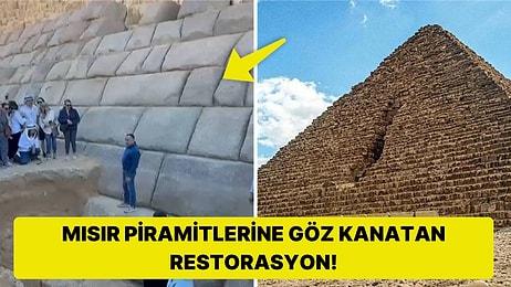 Mısır Piramitleri Granitle Kaplanıyor! Tarihi Eserlere Yapılan Restorasyon Çalışması Tartışmalara Sebep Oldu