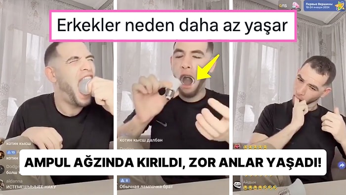 İyi de Neden? TikTok Canlı Yayınında Ağzına Ampul Sokan Kişi Zor Anlar Yaşadı