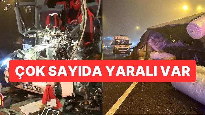 Yolcu Otobüsü Tıra Çarptı! İstanbul Kuzey Marmara Otoyolu'nda Feci Kaza
