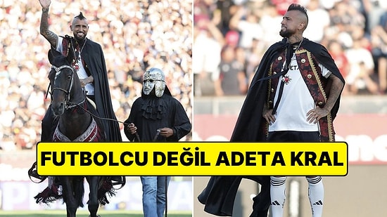 Helikopterden İnip Kılıç Kuşandı Halkını Selamladı: Arturo Vidal İçin Muhteşem Tören