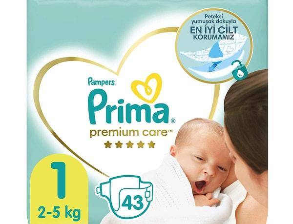 Prima Bebek Bezi Premium Care 1 Beden 43 Adet Yenidoğan Ekonomi Paketi