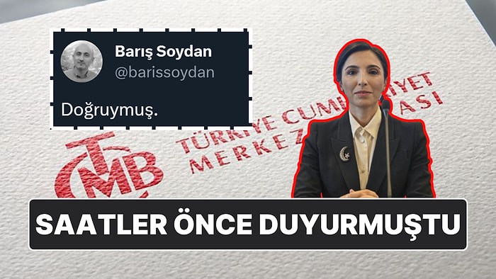 Resmi Gazete Beklerken TCMB'de İstifa Twitter'la Geldi: Gazeteci Barış Soydan "Geceyarısı Bakacağız Artık"