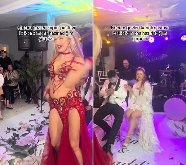 Programda yapılan kınadan sonra ise düğün yapan çiftin dansöz eğlenceli görüntüleri ise TikTok'ta viral oldu.