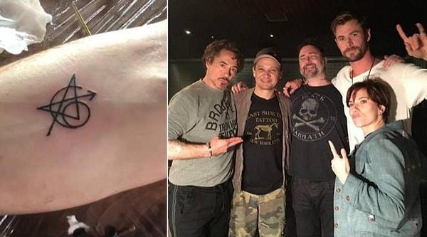The five Avengers who survived 'Avengers: Infinity War' got matching tattoos as a symbol of their unity.