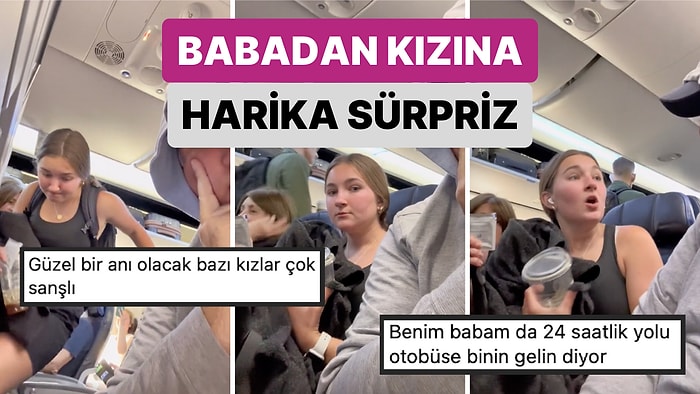 Kızına Sürpriz Yapabilmek İçin Yan Koltuğunda Bilet Satın Alan Babanın Sevimli Halleri Kalbinizi Isıtacak