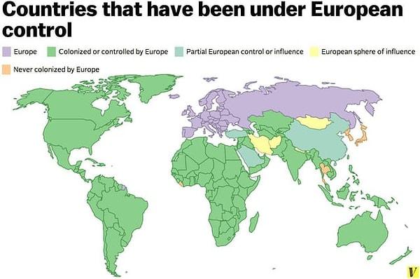 15. Avrupa'nın kontrolü altına girmiş ülkeler.