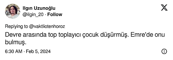 Fakat gerçek sonradan ortaya çıktı. Devre arasında telefonunu yere düşüren top toplayıcı çocuğun telefonu elinde kalmıştı. Maç başlayınca da bırakamamış...