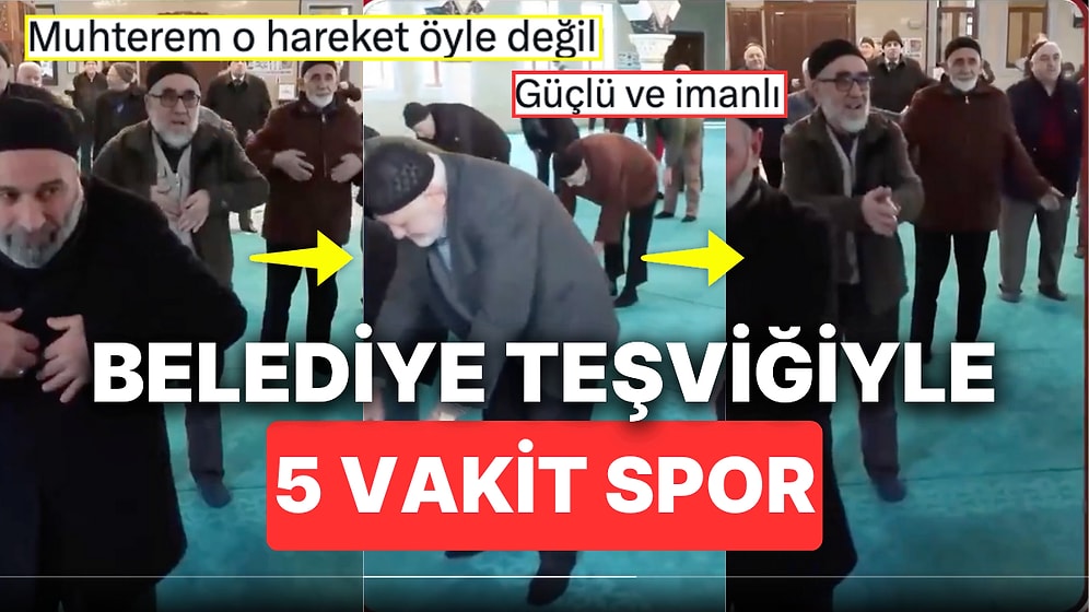 Bağcılar Belediyesi'nin Yaşlı Vatandaşlara Spora Teşvik İçin "5 Vakit Spor" İle Camide Eğitim Verdiği Anlar