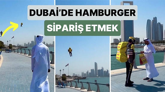 Teknoloji Nereye Gidiyor! Dubai'de Yemek Siparişini Uçan Bir Kuryenin Getirdiği Anlar
