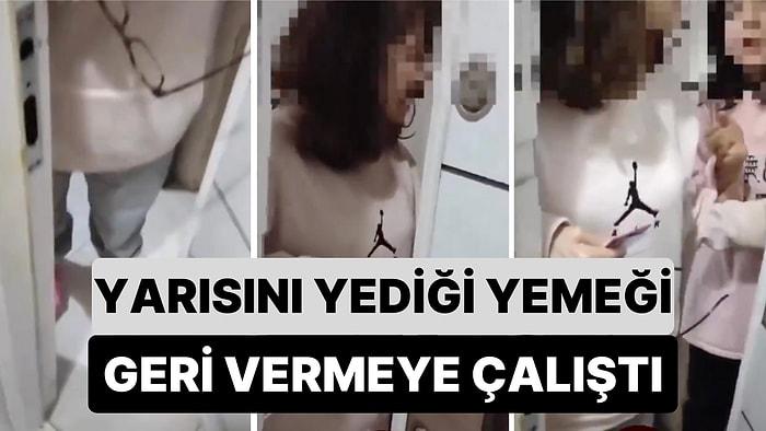 İzmir'de Siparişinin Ücretini Ödemeyen Bir Kadın Yarısını Yediği Yemeği Geri Vermeye Çalıştı