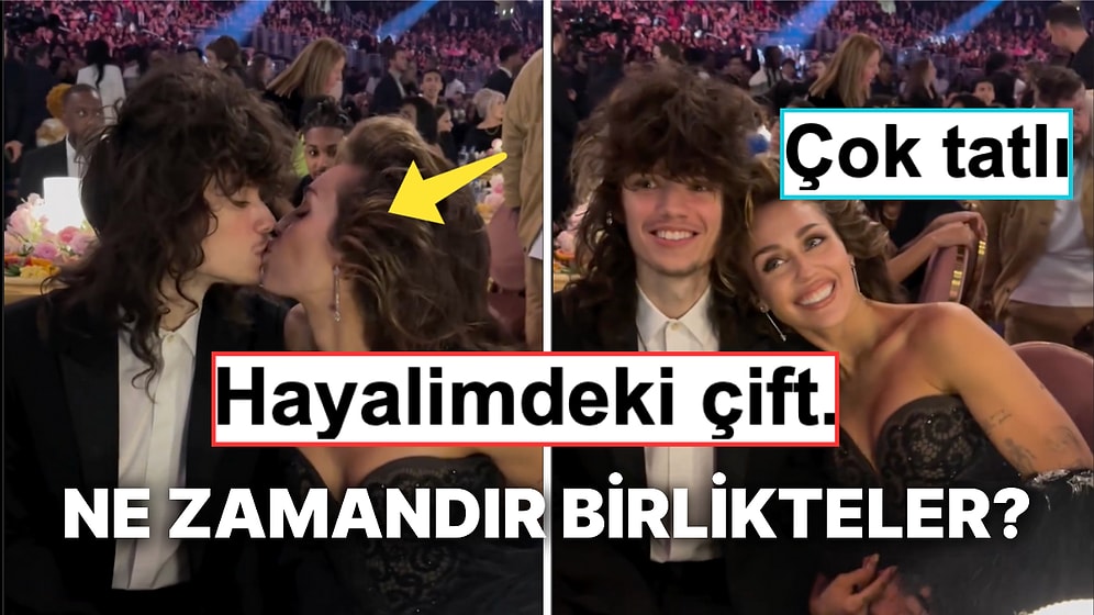 Miley Cyrus'ın Grammy Ödül Töreninde Erkek Arkadaşı Maxx Morando'yla Verdiği Samimi Pozlar "Maşallah" Dedirtti