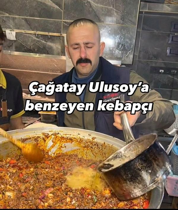 Bir kebapçının "Çağatay Ulusoy'a benzeyen kebapçı" olarak paylaşıldığı anlar sosyal medyanın gündemine bomba gibi düştü.