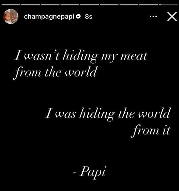 Görüntülerin hızla yayılmasının ardından"Penisimi dünyadan saklamıyordum, dünyayı penisimden saklıyordum.." açıklamasında bulundu Drake.