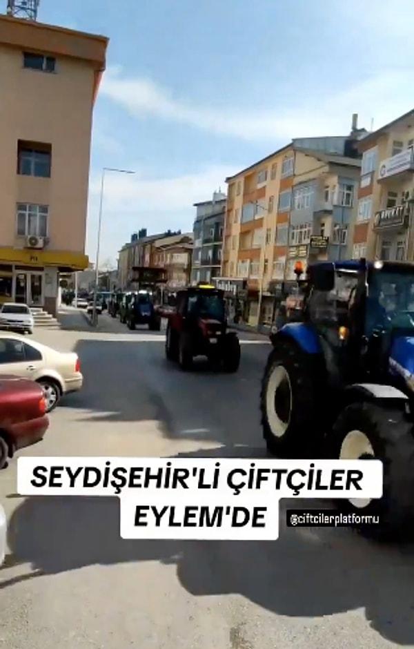 Türkiye’deki traktörülü çiftçi eylemleri ise ilk kez Konya’da görüldü.