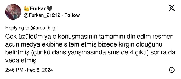 Bu sözleri ve sonrasında da veda etmesi, ayrılık sebebinin sakatlık değil kırgınlık olduğunu düşündürdü.