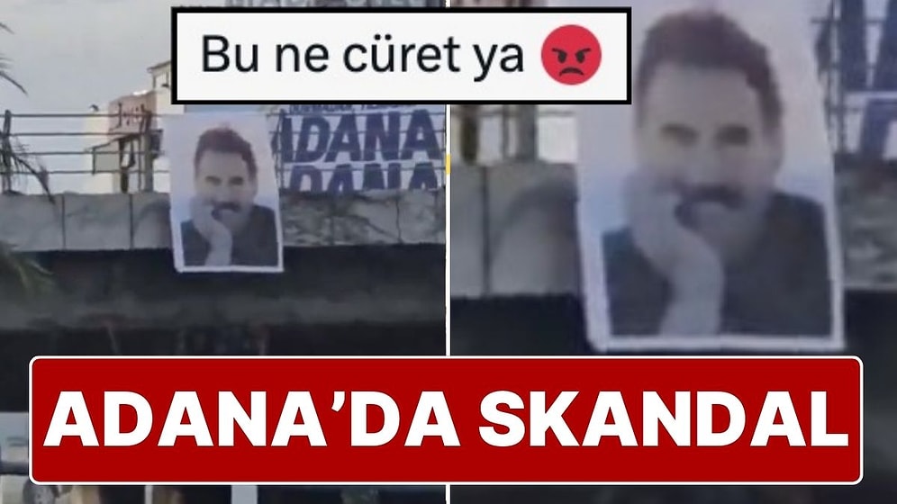 Adana’da Köprüye Abdullah Öcalan Posteri Asıldı