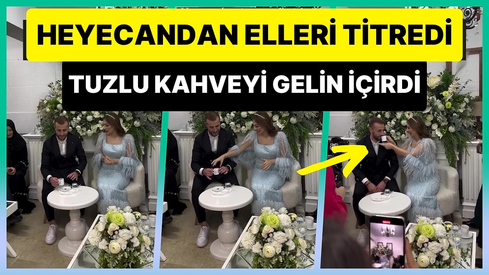 Kız İsteme Merasiminde Heyecandan Kahveyi İçemeyen Damada Yardım Eden Gelinin Viral Olan Anları