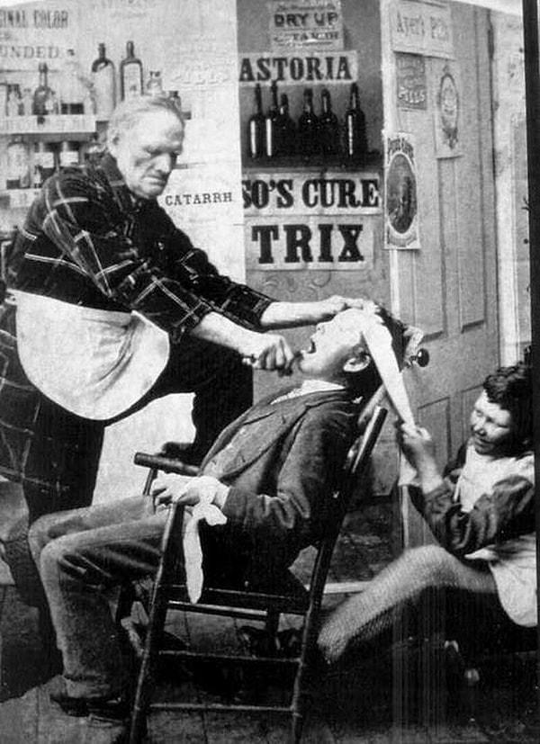 7. 1892'de diş hekiminin ofisine gitmek böyleydi.