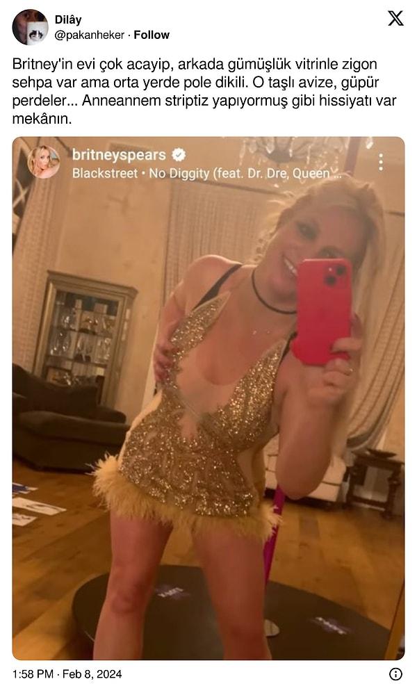 Britney Spears'ın son paylaştığı videosunda ise babaanne evinden hallice evi dikkatlerden kaçmadı;