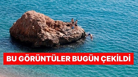 Bu Görüntüler Bugün Çekildi! Kış Ortasında Deniz Keyfi: Deniz, Havadan Daha Sıcak