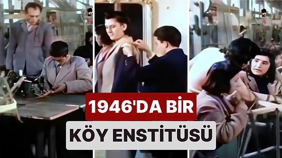 Hasanoğlan Yüksek Köy Enstitüsü'nün ABD Film Arşivinden Alınan Görüntüsü Renklendirildi ve Düzenlendi