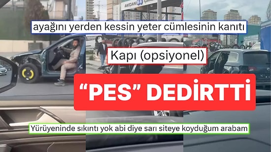 Görenler Bakakaldı! Kapısı Olmayan Ağır Hasarlı Otomobille Trafiğe Çıktı