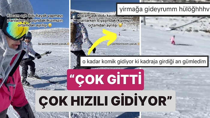 Romantik Bir Kar Videosu Çekmek İsterken Kızlarının Son Sürat İlerlediğini Geç Farkeden Çiftin Güldüren Anları