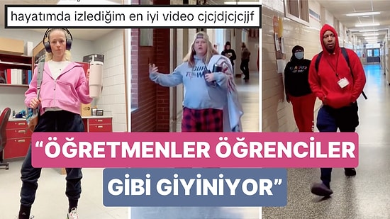 Bir Okulda Düzenlenen Öğretmenlerin Öğrencileri Gibi Giyindiği Etkinlikten Görüntülere Bayılacaksınız