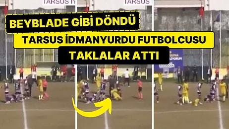 Kadın Hakemin İtmesiyle Yerde Taklalar Atan Tarsus İdmanyurdu Futbolcusu Sosyal Medyanın Diline Düştü