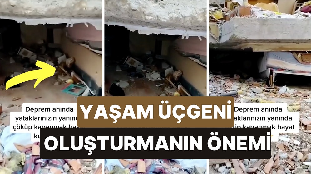 Bir Enkazın Görüntüsü Deprem Anında Yaşam Üçgeni Oluşturmanın Önemini Net Bir Şekilde Gösterdi