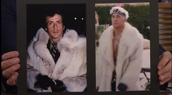 Fallon, programının bir kısımında Ken ve Stallone'un kürklü fotoğraflarını bile karşılaştrdı.