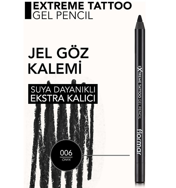 11. Flormar Kalıcı Jel Dokulu Suya Dayanıklı Göz Kalemi - Extreme Tattoo Gel Pencil - 006