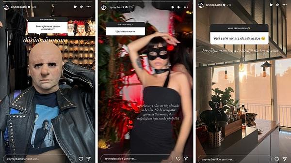 Son olarak Instagram hesabında bir soru cevap etkinliği başlatan ve sevenleriyle sohbet eden Zeynep Bastık, merak edilenleri cevapladı.