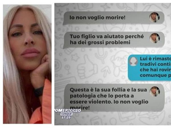 Padovani'nin annesi oğlunun eski sevgilisi Alessandra Matteuzzi ile olan mesajlarını da paylaşmıştı.