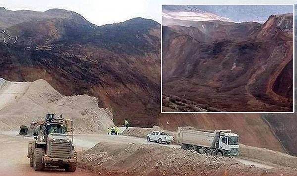 Dün Erzincan'ın İliç ilçesinde Kanadalı bir şirketin altın madeninde cevher döküm sahasında toprak kayması meydana geldi.