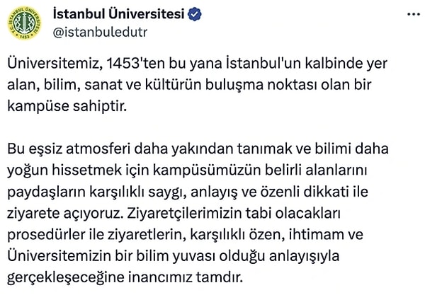 Üniversite yönetimi uygulamayı böyle duyurmuştu.