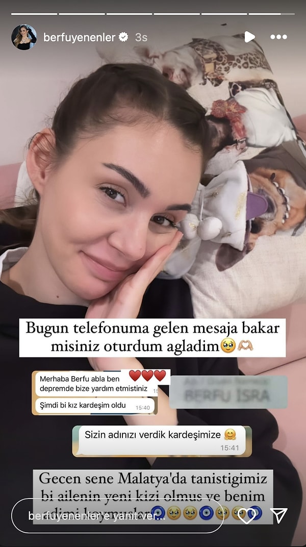 Berfu Yenenler, duygu dolu anlar yaşadı.