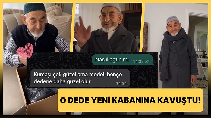 Torununun Kabanını Giyerek Verdiği Pozla Viral Olan Dede, Yeni Kabanına Kavuştu!