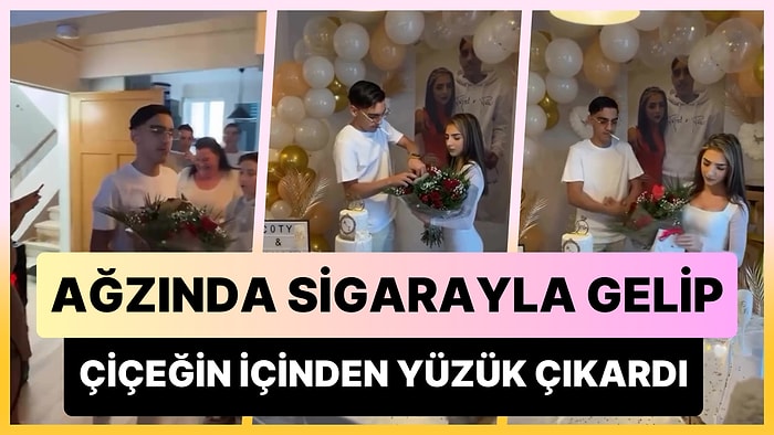 Ağzında Sigarayla Girdiği Evde Çiçeğin İçinden Çıkardığı Yüzüğü Kız Arkadaşının Parmağına Takan Adam