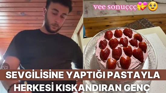 Genç Adamın Sevgilisine Elleriyle Özenerek Yaptığı Pastaya Gelen Yorumlar Herkesi Güldürdü